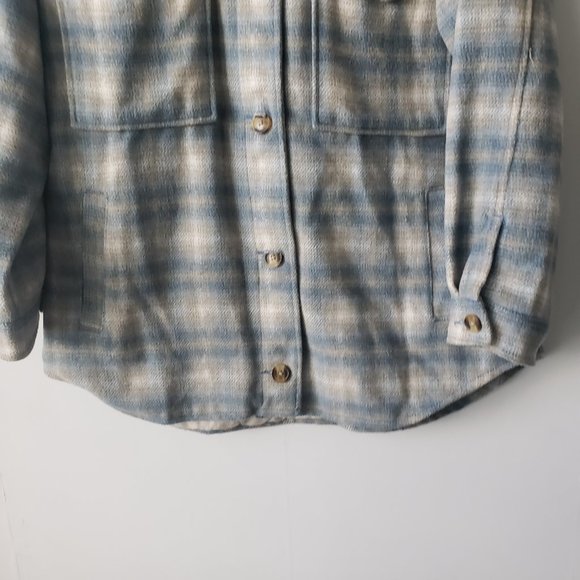 American Eagle Brushed Plaid Shacket Jacket size L - Picture 4 of 7